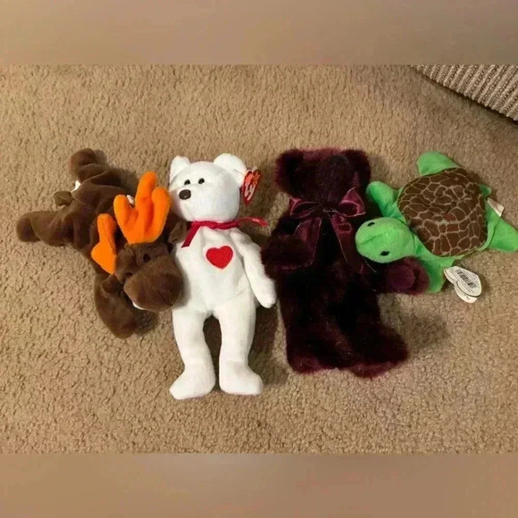 Lot Of 4 Ty 4058 Valentino Bear Beanie Baby 1993/1994 - Picture 4 of 8